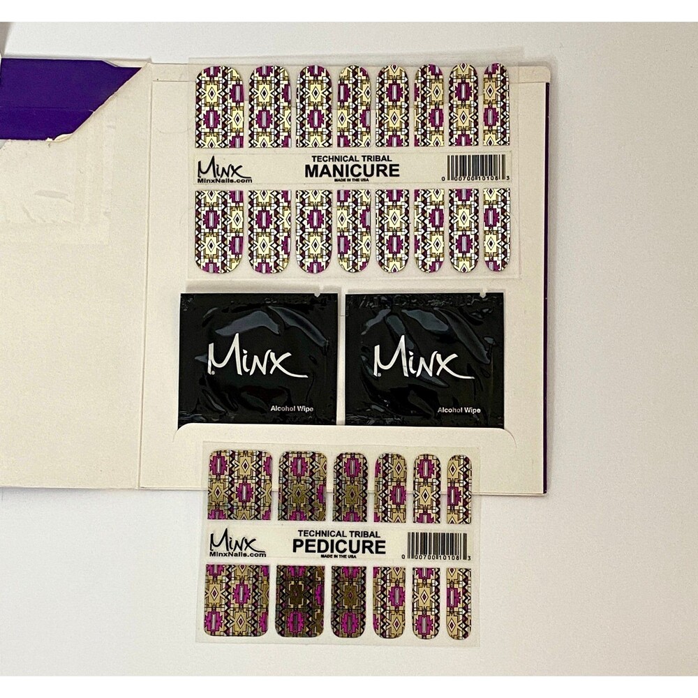 Minx professional nail strips technical tribal metallic manicure pedicure set